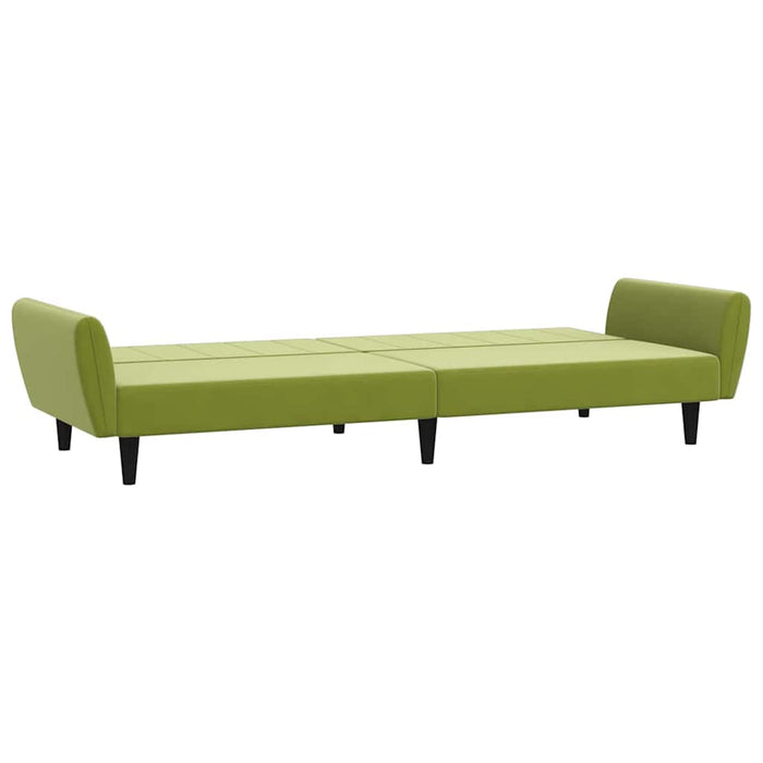 Canapea extensibilă cu 2 locuri, verde deschis, catifea WALTI