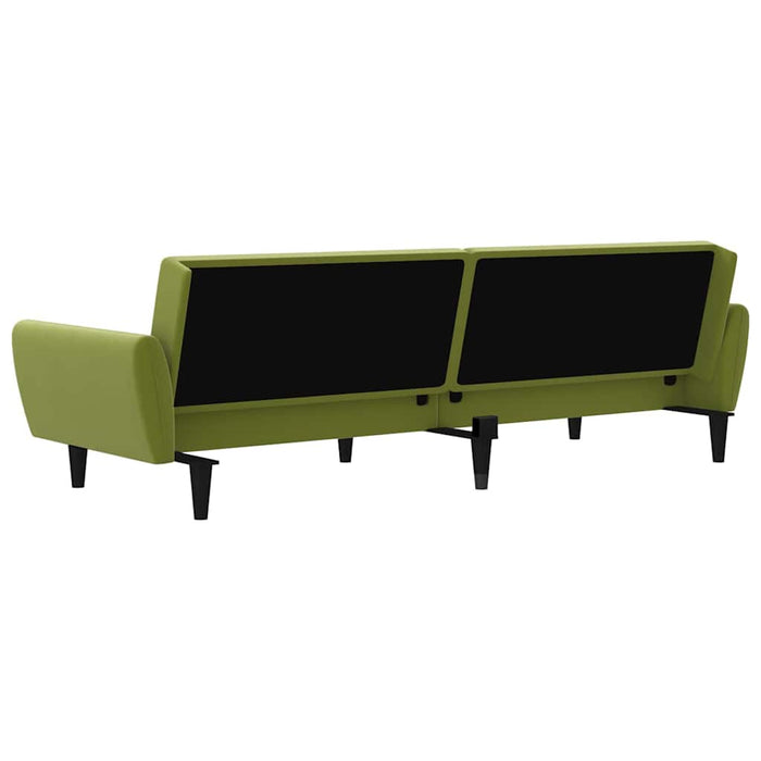 Canapea extensibilă cu 2 locuri, verde deschis, catifea WALTI