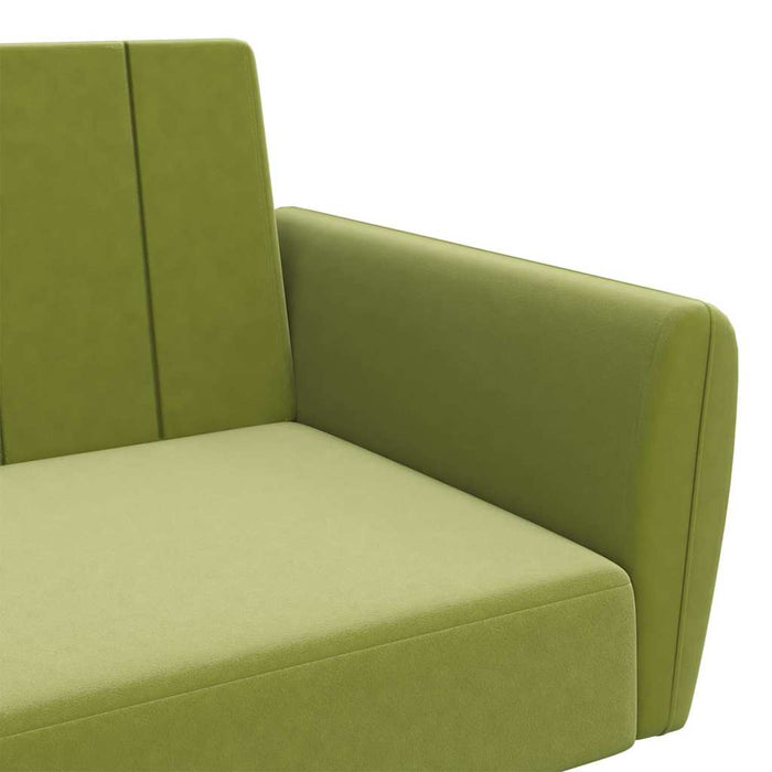 Canapea extensibilă cu 2 locuri, verde deschis, catifea WALTI