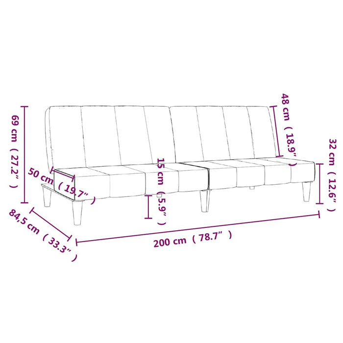 Canapea extensibilă cu 2 locuri, galben, material textil WALTI