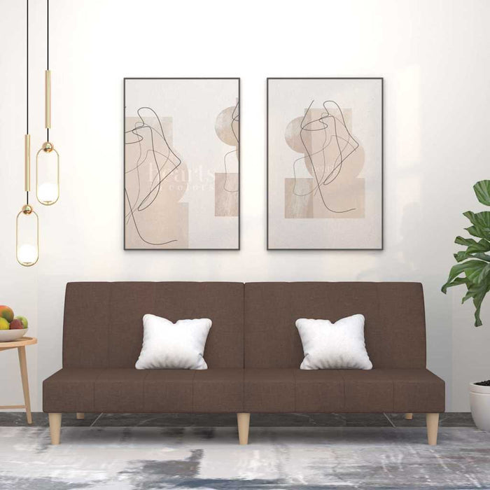 Canapea extensibilă cu 2 locuri, gri taupe, textil WALTI