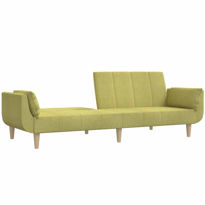 Canapea extensibilă cu 2 locuri, 2 perne, verde, textil WALTI