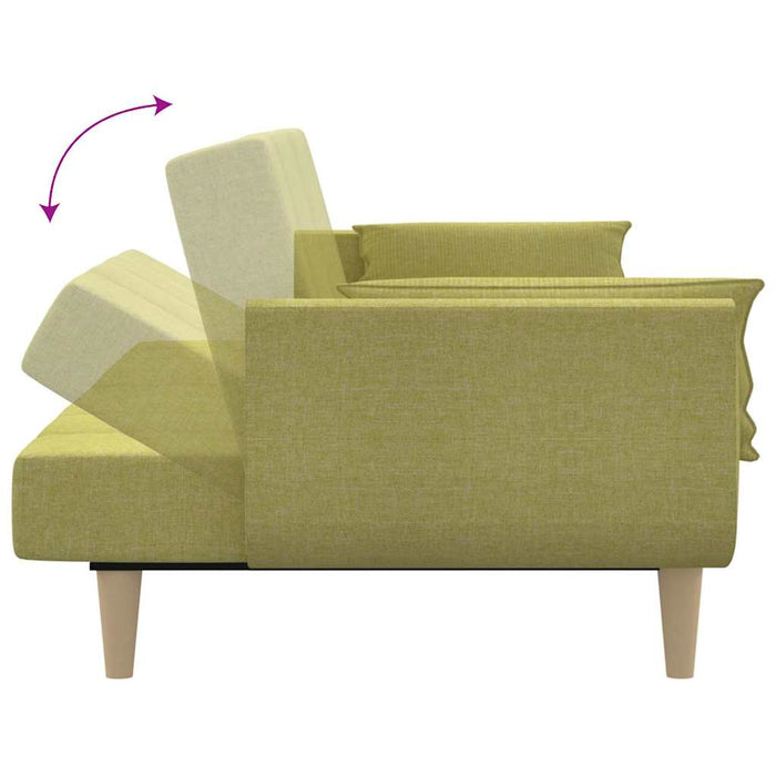 Canapea extensibilă cu 2 locuri, 2 perne, verde, textil WALTI