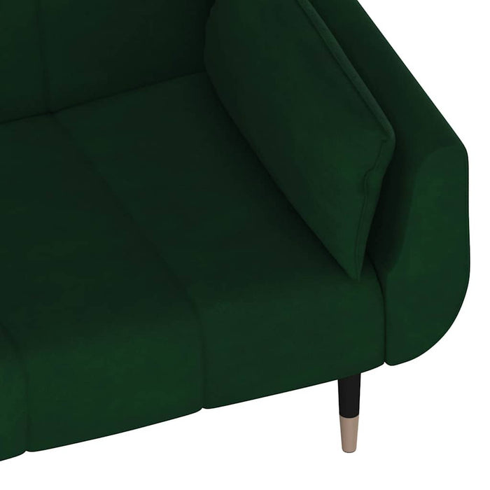 Canapea extensibilă cu 2 locuri, 2 perne, verde închis, catifea - WALTI WALTI