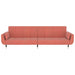 Canapea extensibilă cu 2 locuri, 2 perne, roz, catifea - WALTI WALTI