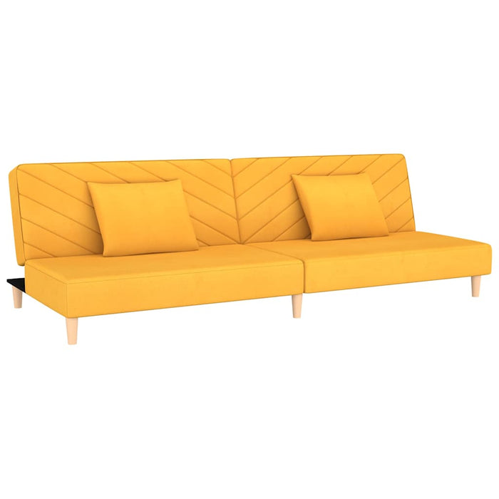 Canapea extensibilă cu 2 locuri, 2 perne, galben, textil WALTI