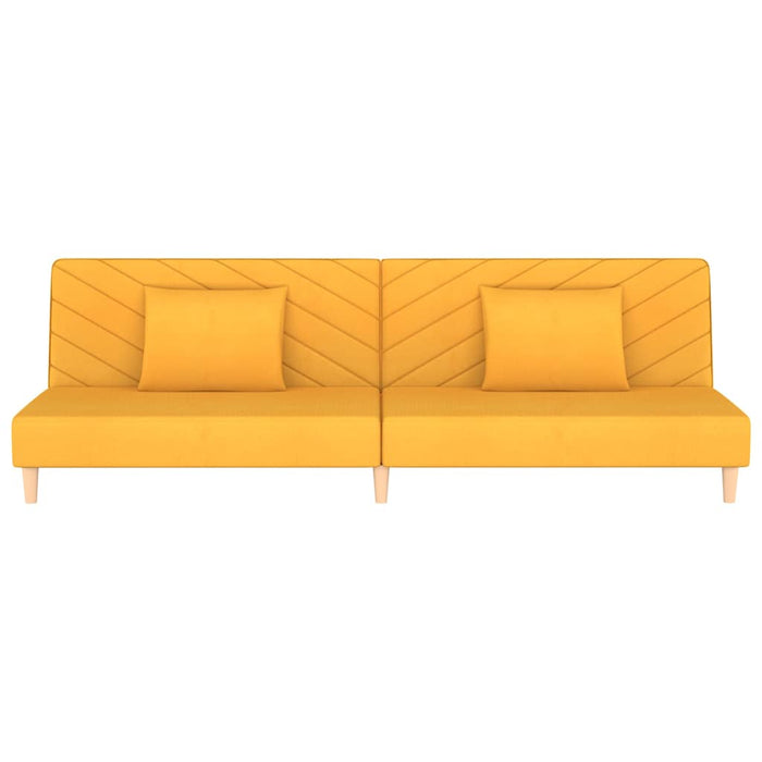 Canapea extensibilă cu 2 locuri, 2 perne, galben, textil WALTI