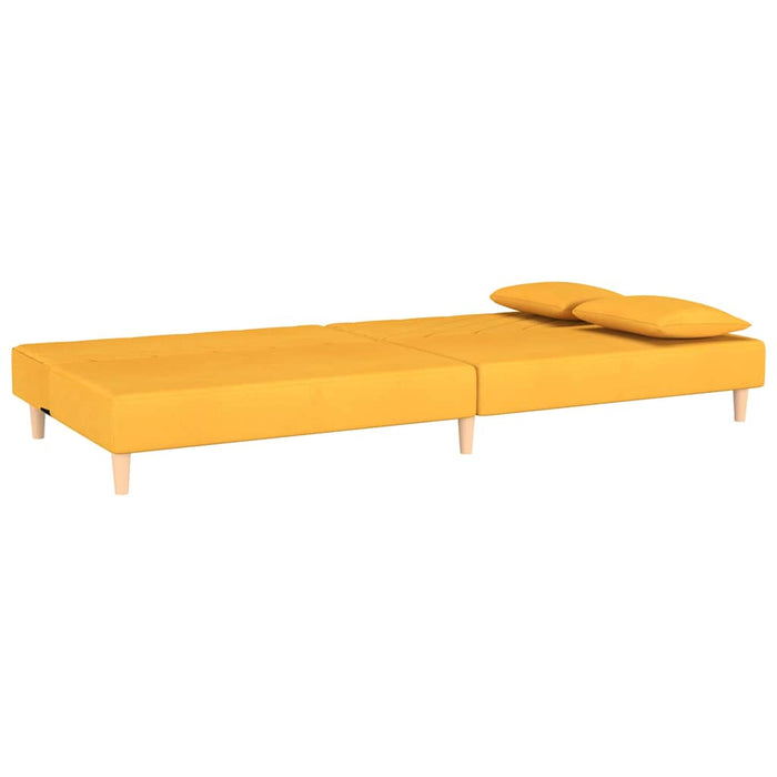 Canapea extensibilă cu 2 locuri, 2 perne, galben, textil WALTI