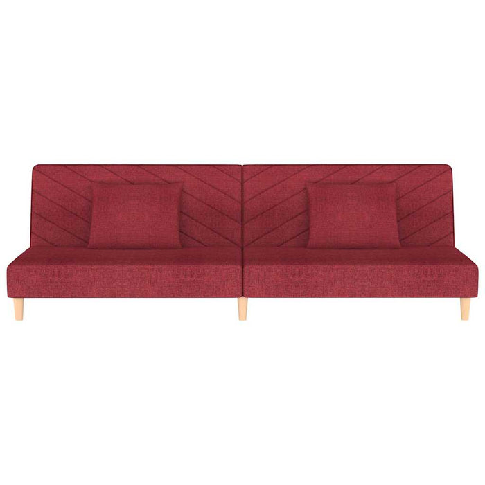 Canapea extensibilă cu 2 locuri, 2 perne, roșu vin, textil WALTI