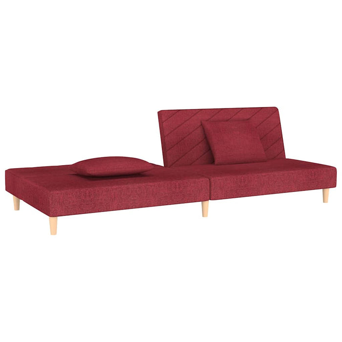 Canapea extensibilă cu 2 locuri, 2 perne, roșu vin, textil WALTI