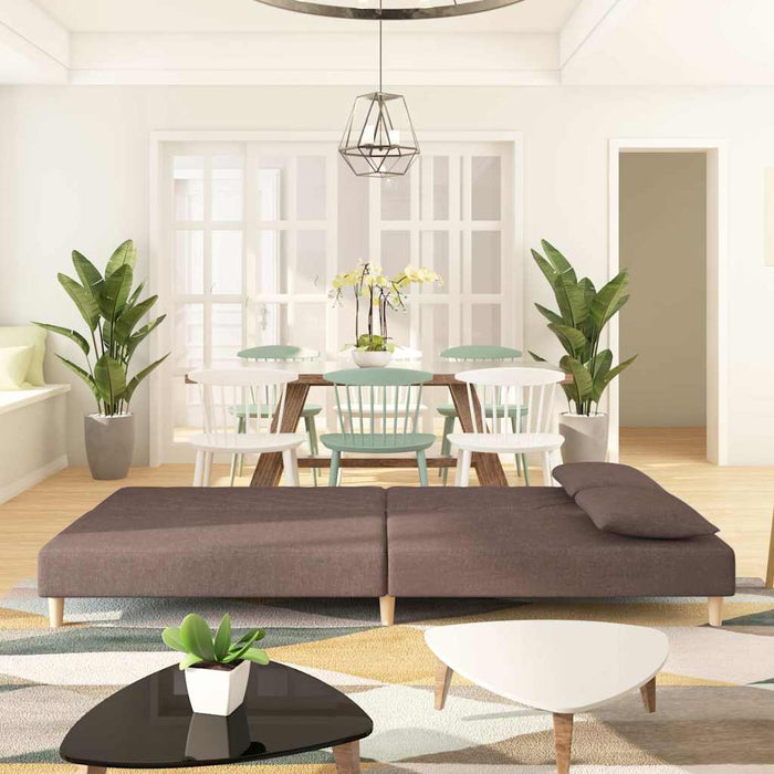 Canapea extensibilă cu 2 locuri, 2 perne, gri taupe, textil WALTI