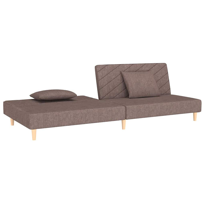 Canapea extensibilă cu 2 locuri, 2 perne, gri taupe, textil WALTI