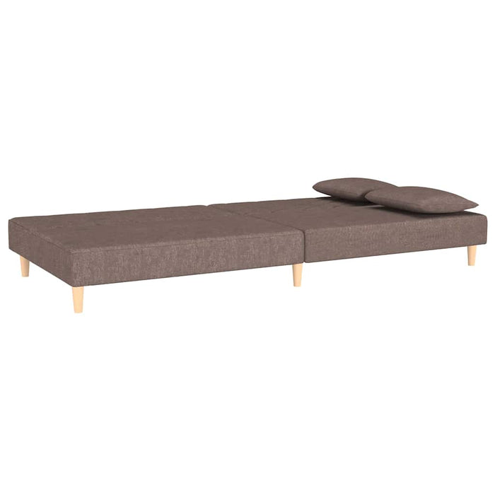 Canapea extensibilă cu 2 locuri, 2 perne, gri taupe, textil WALTI