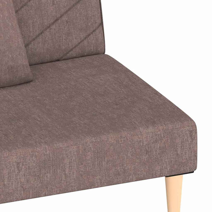 Canapea extensibilă cu 2 locuri, 2 perne, gri taupe, textil WALTI