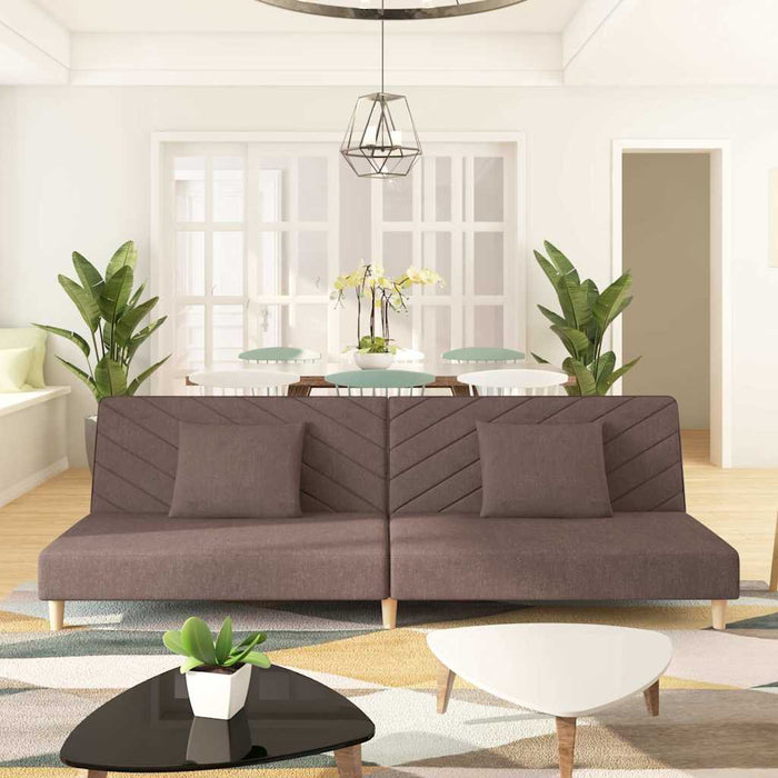 Canapea extensibilă cu 2 locuri, 2 perne, gri taupe, textil WALTI