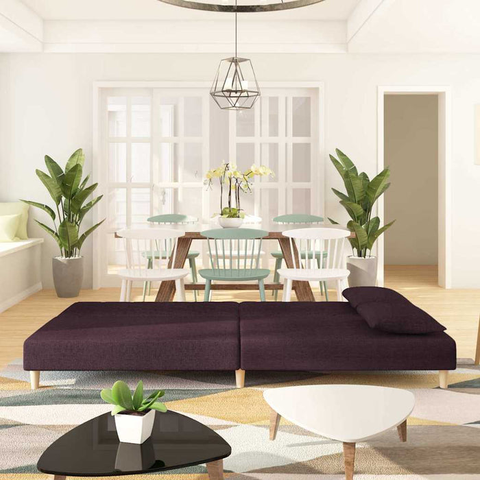 Canapea extensibilă cu 2 locuri, 2 perne, violet, textil WALTI