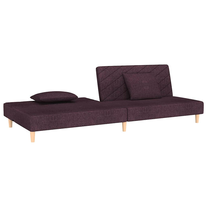 Canapea extensibilă cu 2 locuri, 2 perne, violet, textil WALTI