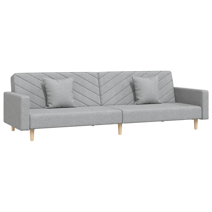 Canapea extensibilă cu 2 locuri, 2 perne, gri deschis, textil WALTI