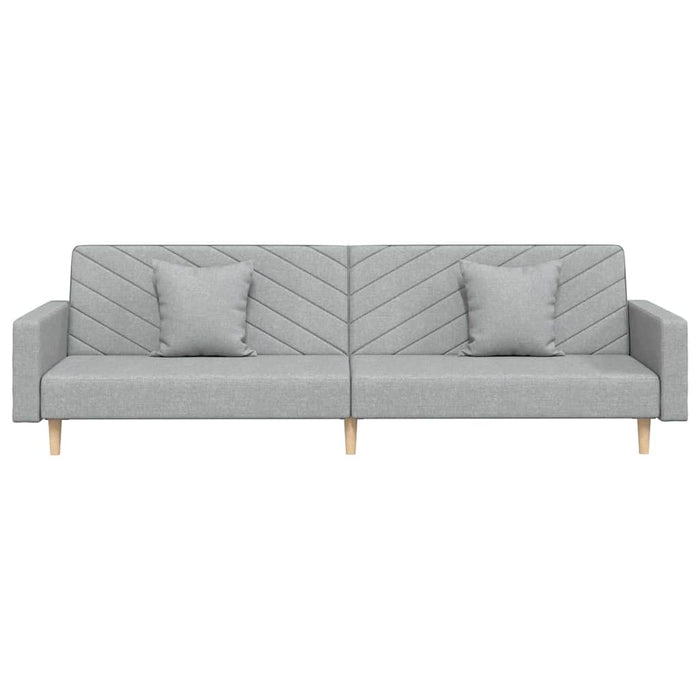 Canapea extensibilă cu 2 locuri, 2 perne, gri deschis, textil WALTI