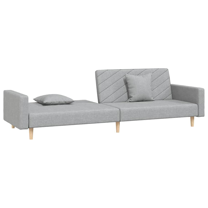 Canapea extensibilă cu 2 locuri, 2 perne, gri deschis, textil WALTI