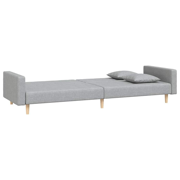 Canapea extensibilă cu 2 locuri, 2 perne, gri deschis, textil WALTI