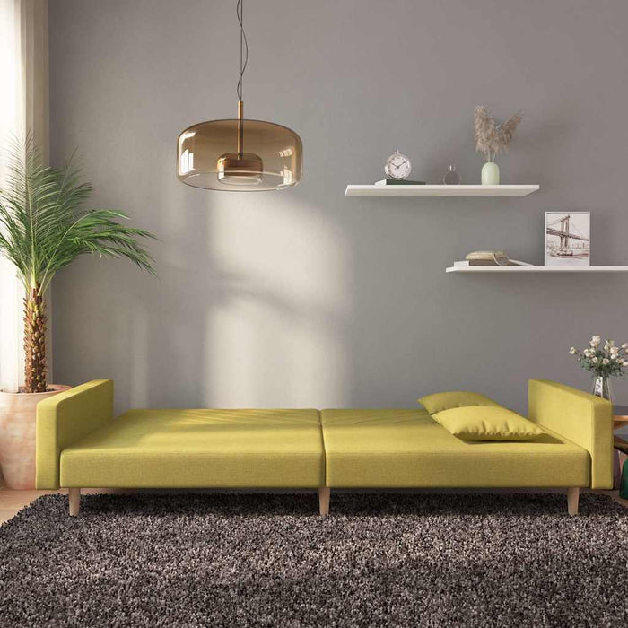 Canapea extensibilă cu 2 locuri, 2 perne, verde, textil WALTI