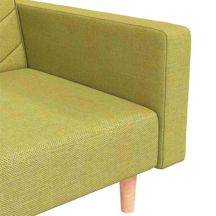 Canapea extensibilă cu 2 locuri, 2 perne, verde, textil WALTI