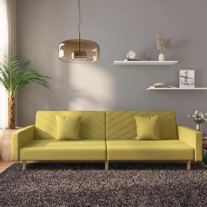Canapea extensibilă cu 2 locuri, 2 perne, verde, textil WALTI