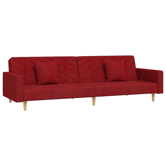 Canapea extensibilă cu 2 locuri, 2 perne, roșu vin, textil WALTI