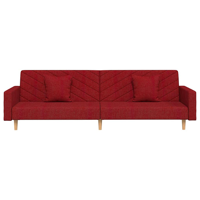 Canapea extensibilă cu 2 locuri, 2 perne, roșu vin, textil WALTI