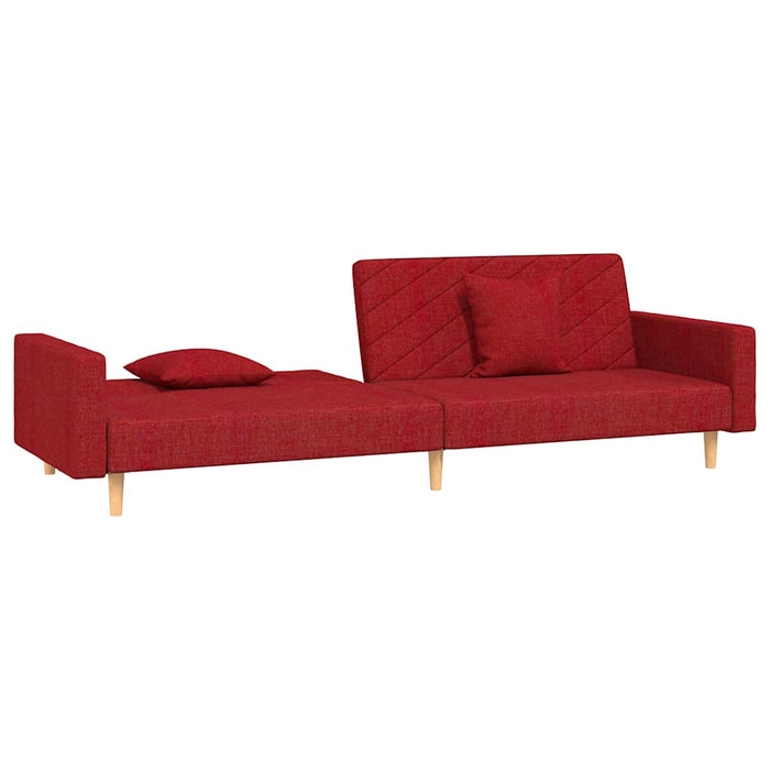 Canapea extensibilă cu 2 locuri, 2 perne, roșu vin, textil WALTI