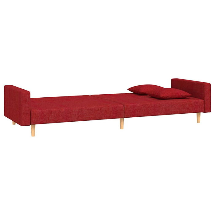 Canapea extensibilă cu 2 locuri, 2 perne, roșu vin, textil WALTI