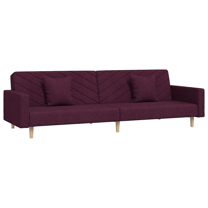 Canapea extensibilă cu 2 locuri, 2 perne, violet, textil WALTI