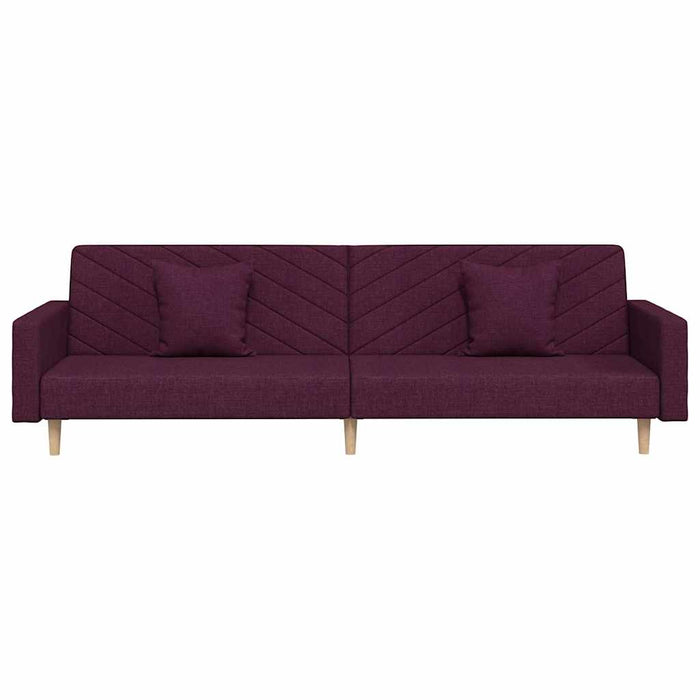 Canapea extensibilă cu 2 locuri, 2 perne, violet, textil WALTI