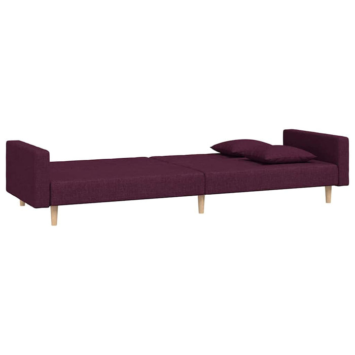 Canapea extensibilă cu 2 locuri, 2 perne, violet, textil WALTI