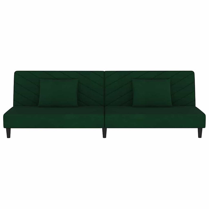 Canapea extensibilă cu 2 locuri, 2 perne, verde închis catifea WALTI