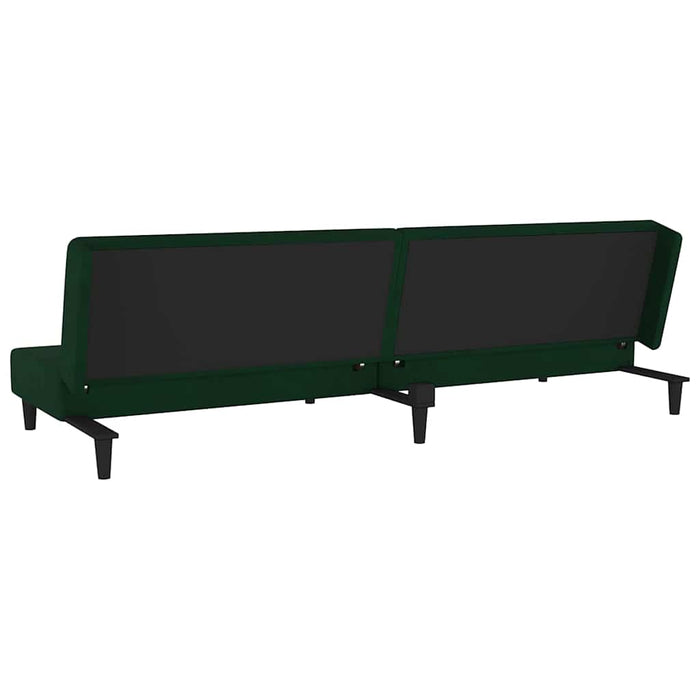 Canapea extensibilă cu 2 locuri, 2 perne, verde închis catifea WALTI