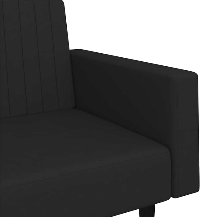 Canapea extensibilă cu 2 locuri, negru, catifea WALTI