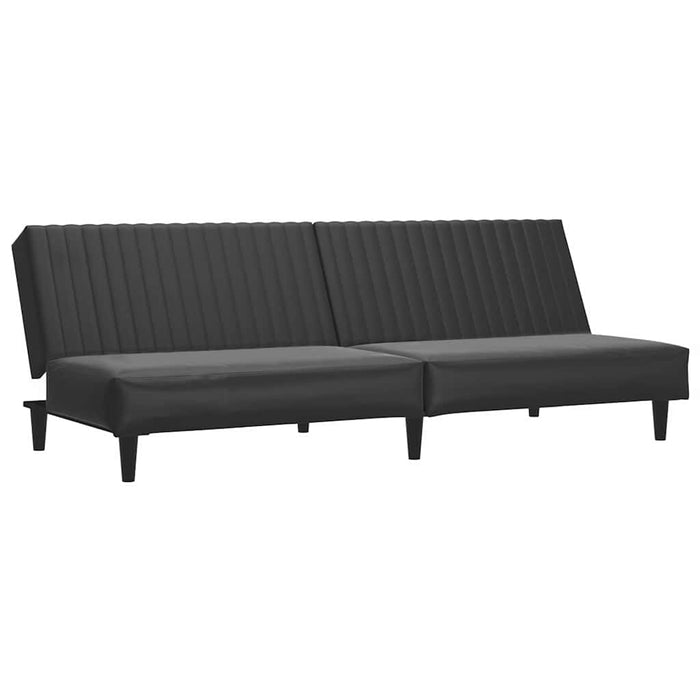 Canapea extensibilă cu 2 locuri, negru, piele ecologică WALTI