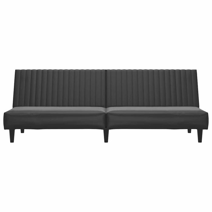 Canapea extensibilă cu 2 locuri, negru, piele ecologică WALTI