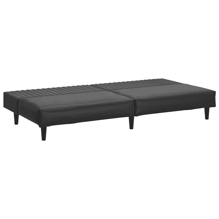 Canapea extensibilă cu 2 locuri, negru, piele ecologică WALTI