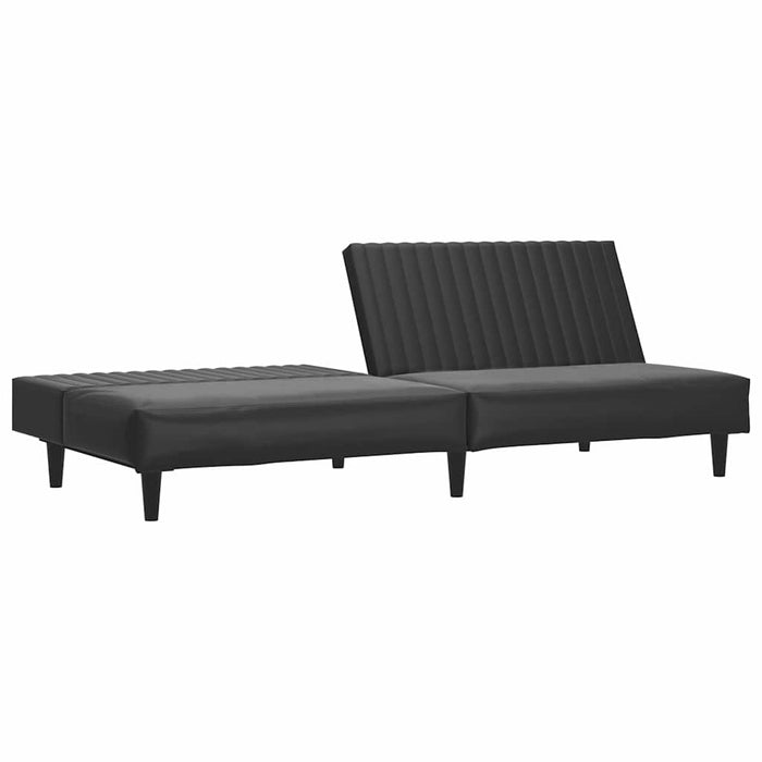 Canapea extensibilă cu 2 locuri, negru, piele ecologică WALTI