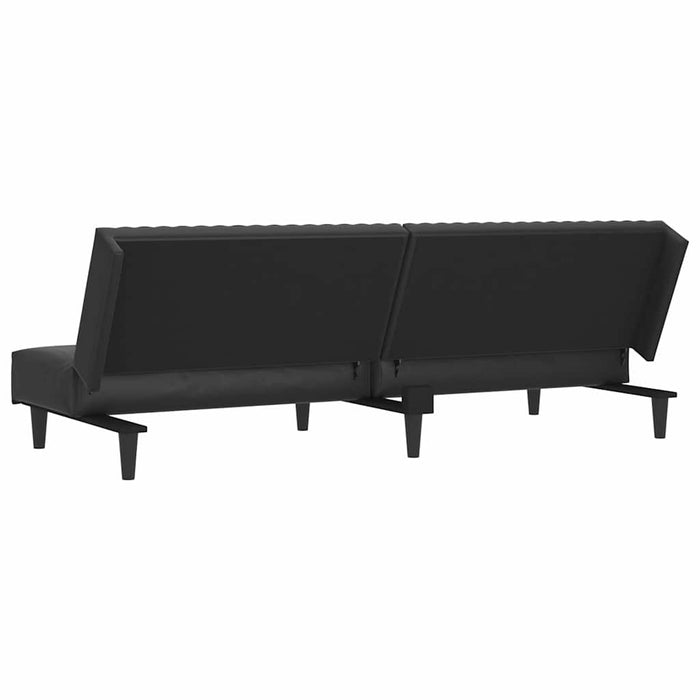 Canapea extensibilă cu 2 locuri, negru, piele ecologică WALTI
