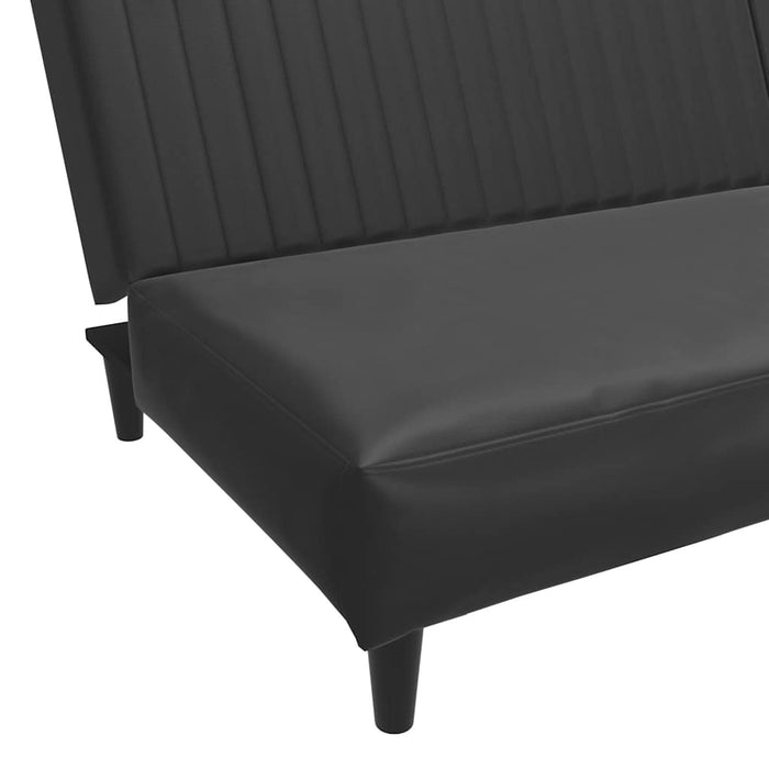 Canapea extensibilă cu 2 locuri, negru, piele ecologică WALTI