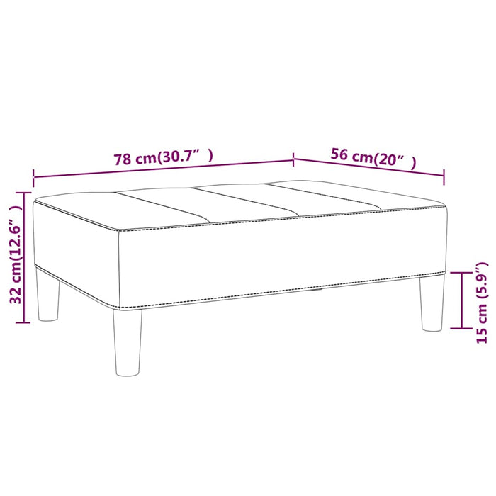 Taburet, albastru, 78x56x32 cm, catifea WALTI