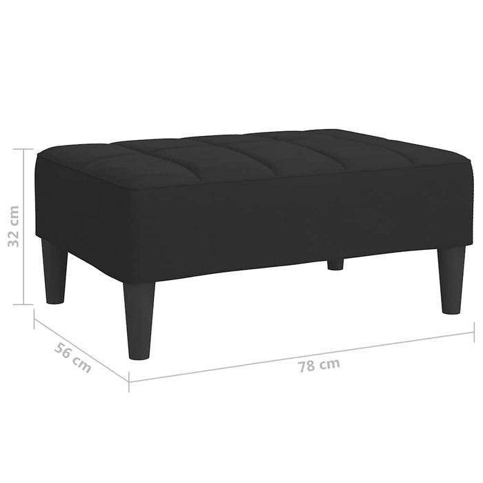 Taburet, negru, 78x56x32 cm, catifea WALTI