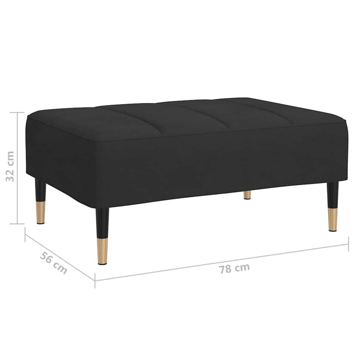 Taburet, negru, 78x56x32 cm, catifea WALTI