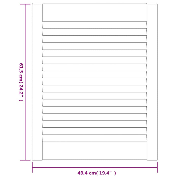 Uși dulap design lambriu 2 buc. alb 61,5x49,4 cm lemn masiv pin - WALTI WALTI