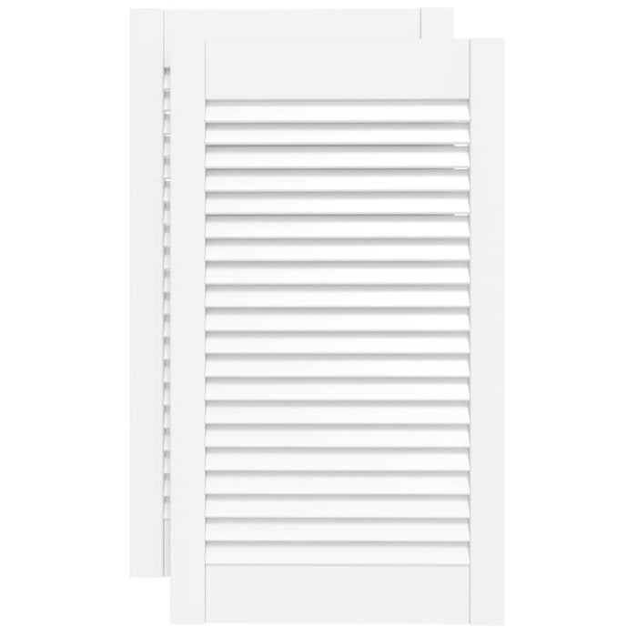 Uși dulap design lambriu 2 buc. alb 69x39,4 cm, lemn masiv pin - WALTI WALTI