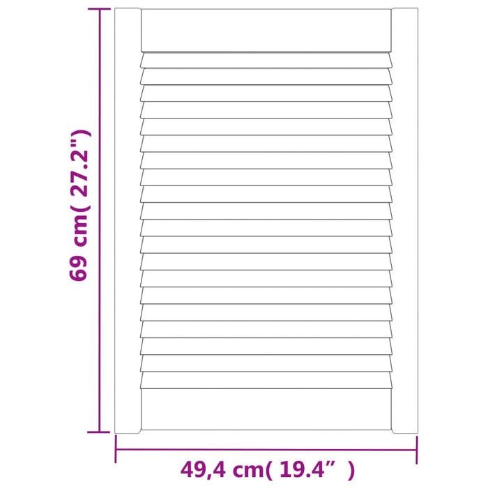 Ușă de dulap design lambriu, alb, 69x49,4 cm, lemn masiv pin - WALTI WALTI